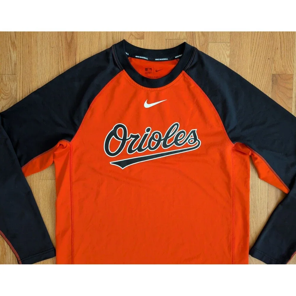 Nike Baseball Baltimore Orioles Shirt Long Sleeve XL Dri-Fit MLB Team Authentic